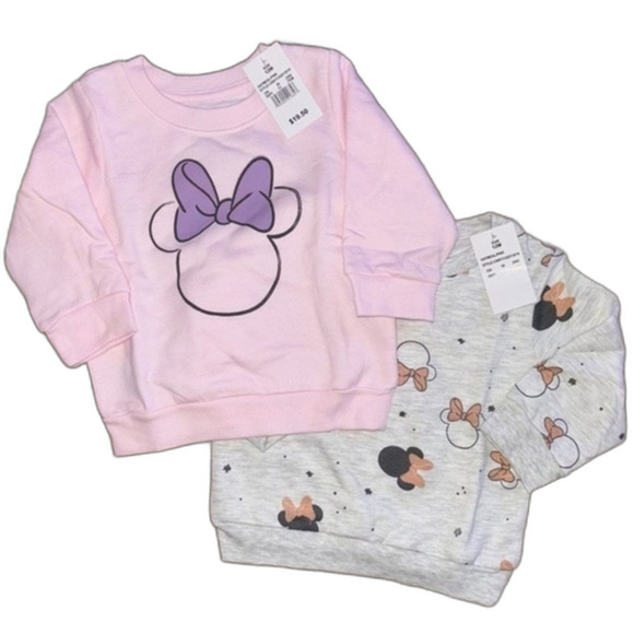 Disney Other - Disney Baby Girl Sweatshirt Bundle Oatmeal Pink Size 12M